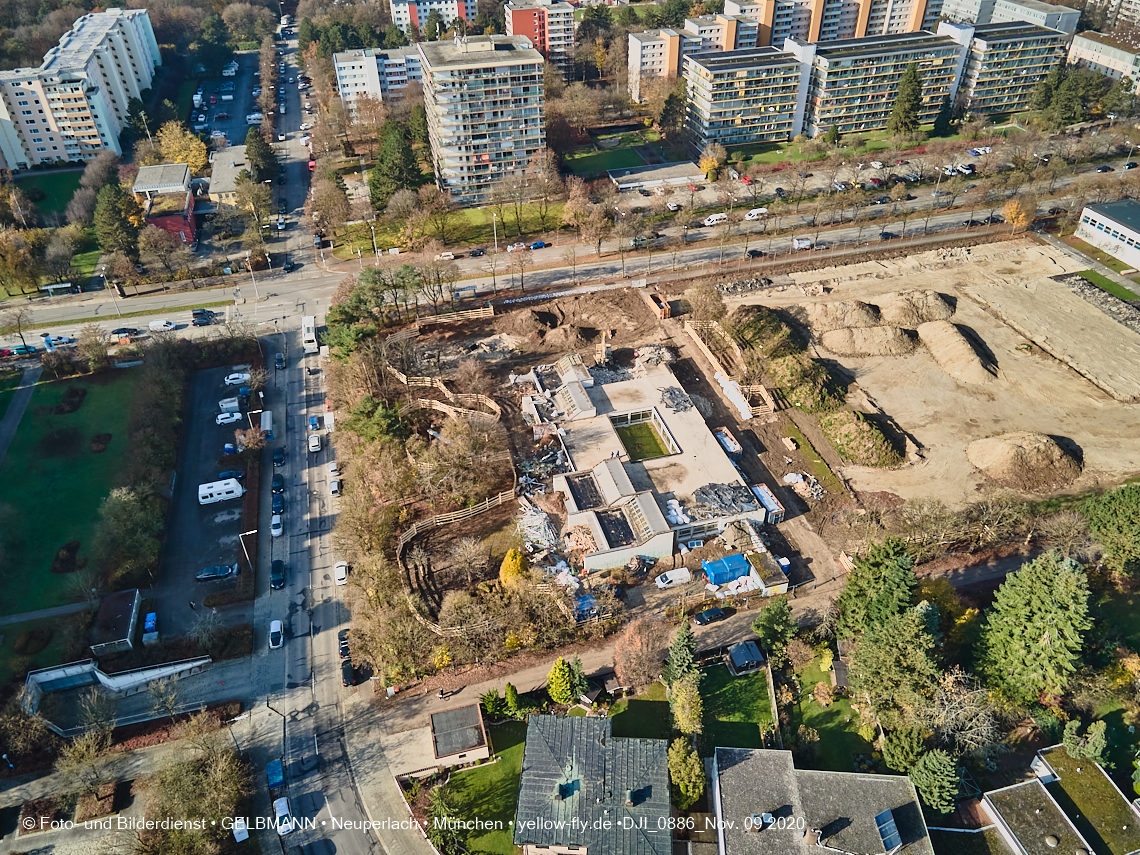 09.11.2020 - Baustelle der neuen Grundschule am Karl-Marx-Ring in Neuperlach
